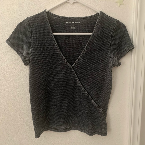 American Eagle Outfitters Tops - American Eagle Gray Vneck